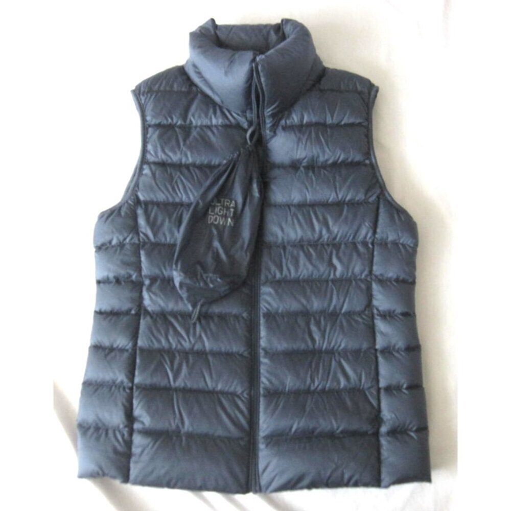New Uni Qlo Down Puffer Vest Women Streetwear Minimalist Preppy Vest Sz S (WJ83)